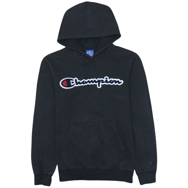 Vintage 90's Champion Black Spellout Pullover Hoodie XL Women's