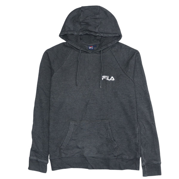 Fila 90's Large Grey Drawstring Pockets Pullover Hoodie