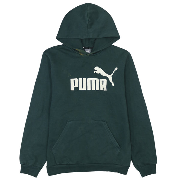 Puma 90's Spellout Pullover Hoodie XLarge Green