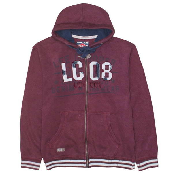Lee 90's LC 08 London Full Zip Up Hoodie Medium Red