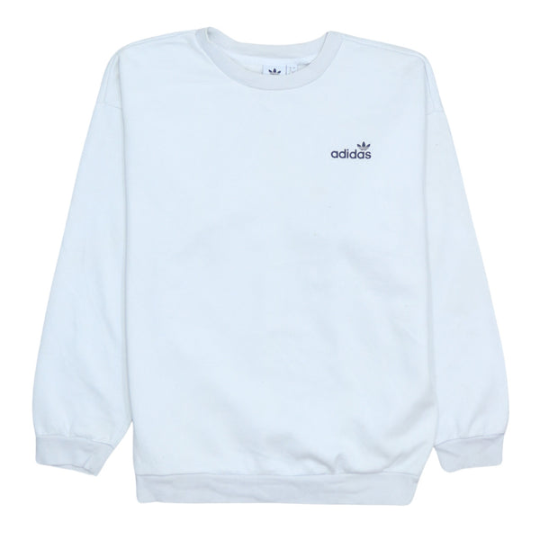 Adidas 90's White Heavyweight Crew Neck Sweatshirt XLarge Cotton