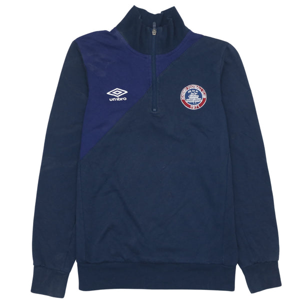 Vintage 90's Umbro Heavyweight Quarter Zip Sweatshirt Small Navy