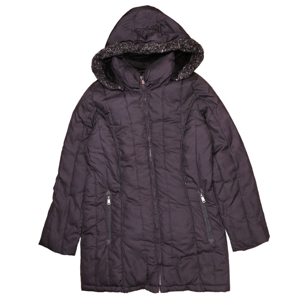 Vintage Nautica 90's Black Hooded Full Zip Puffer Jacket Women's Large
