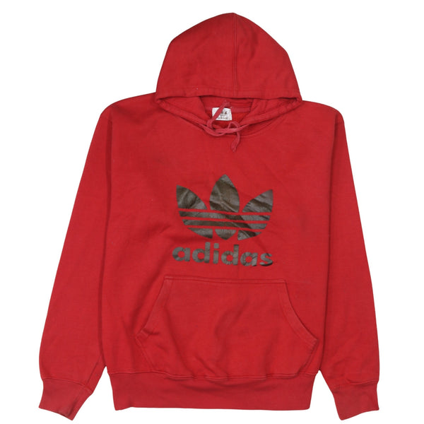 Adidas 90's Spellout Pullover Hoodie Large  Red