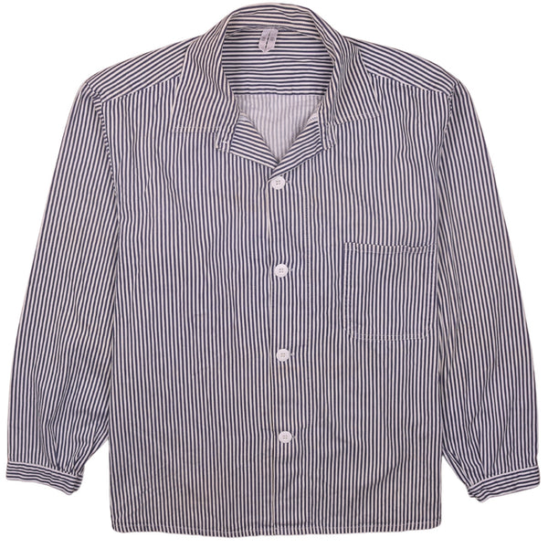 Active 90's Long Sleeves Button Up Shirt Large (missing sizing label) Navy Blue