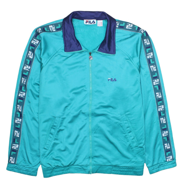 Vintage Fila 90's Lightweight Green Zip Sweatshirt Medium