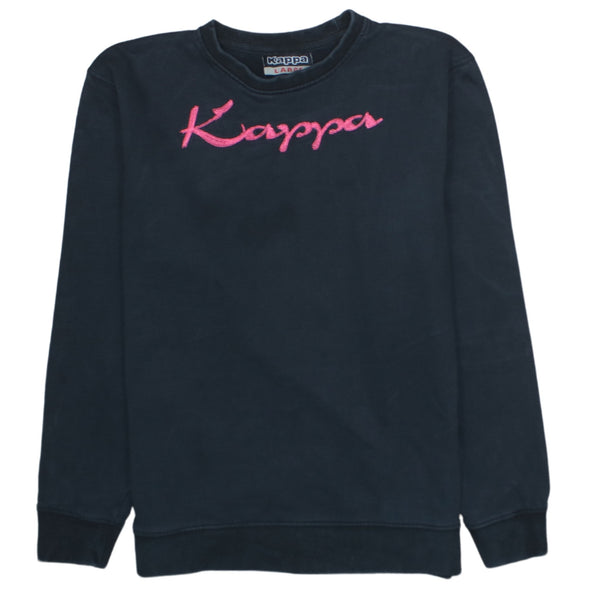 Vintage Kappa 90's Crew Neck Spellout Sweatshirt Large Black