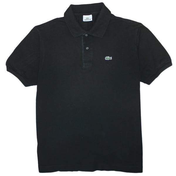 Lacoste 90's Short Sleeves Quarter Button Polo Shirt Large  Black