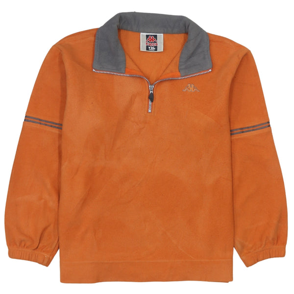Vintage Kappa 90's Orange Quarter Zip Fleece Jumper Large