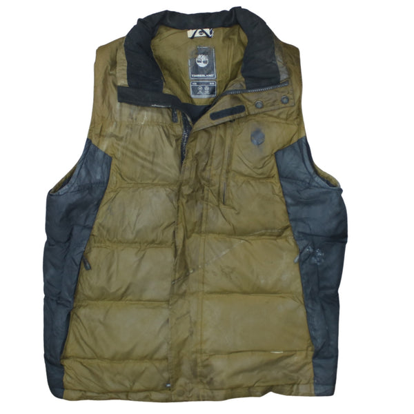 Timberland 90's Vest Sleeveless Full Zip Up Gilet Medium Tan Brown
