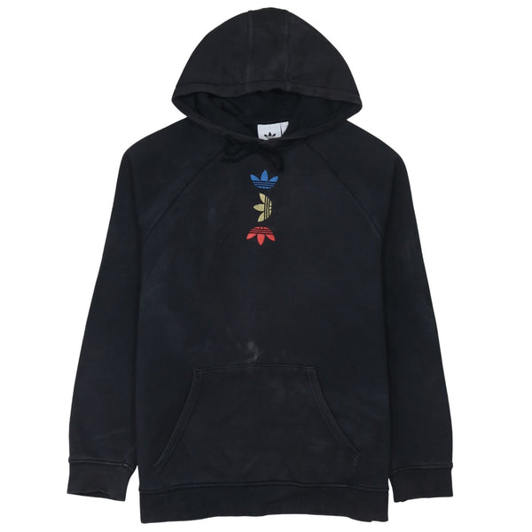 Adidas 90's Drawstring Pockets Pullover Hoodie Medium Black