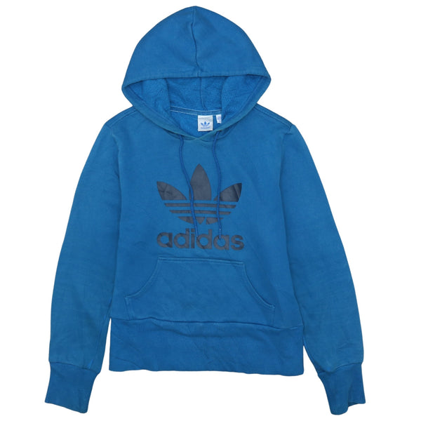 Adidas 90's Blue Spellout Pullover Hoodie - Men's Medium