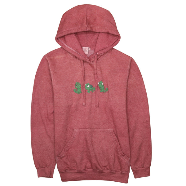 Diseny 90's Frog Pullover Hoodie Small Burgundy Red