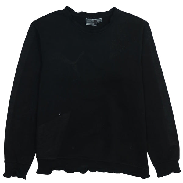 Puma 90's Vintage Black Crew Neck Sweatshirt XLarge - Lightweight Cotton