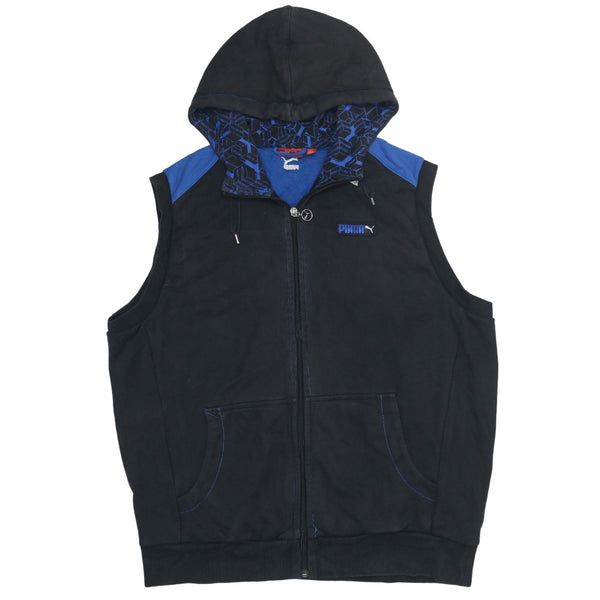 Puma 90's Vest Sleeveless Full Zip Up Gilet XLarge Black
