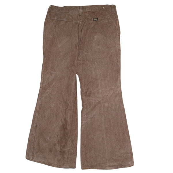 Vintage Wrangler 90's Brown Baggy Trousers with Drawstring Pockets - Size 32