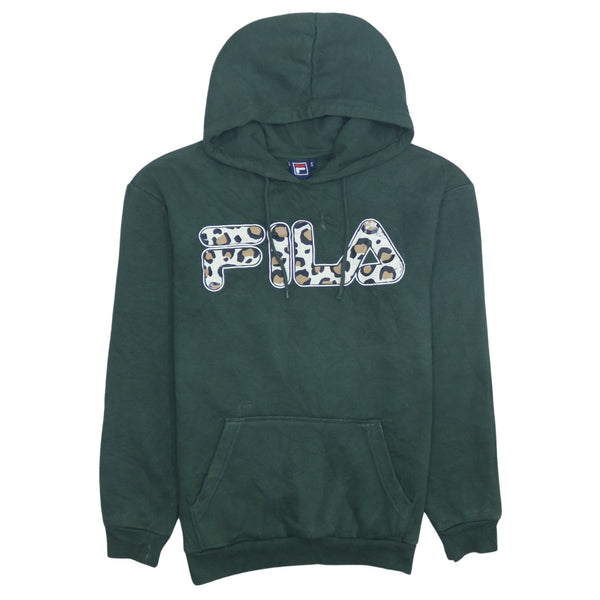 Vintage Fila 90's Green Spellout Pullover Hoodie Men's Small