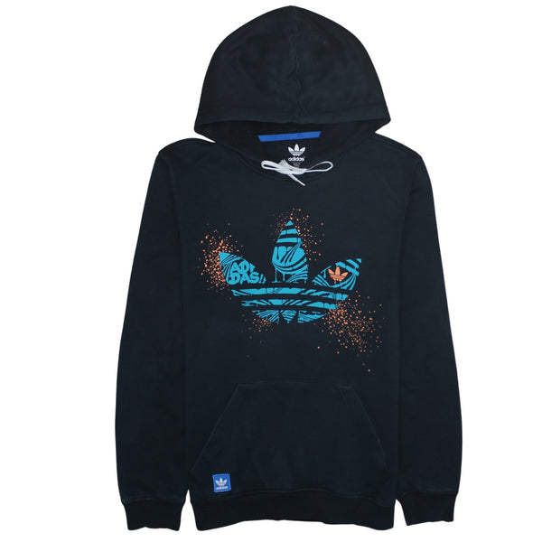 Adidas 90's Spellout Pullover Hoodie Small Black