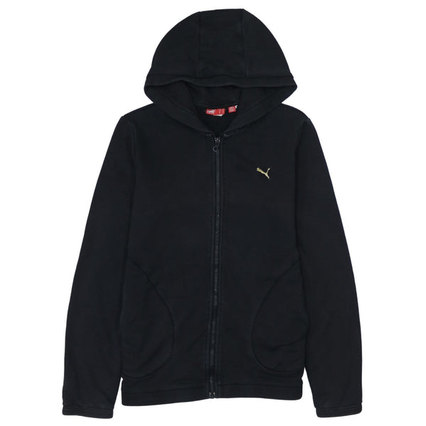 Puma Vintage 90's Black Sportswear Full Zip Hoodie Med Women's Cotton