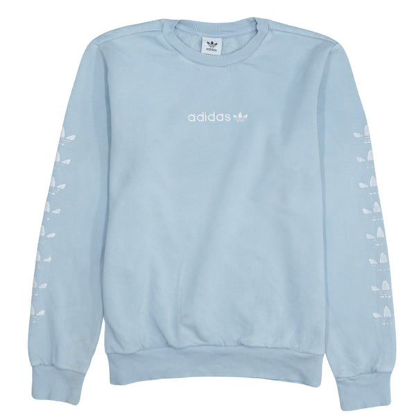 Adidas Lightweight 90's Blue Crew Neck Sweatshirt Medium