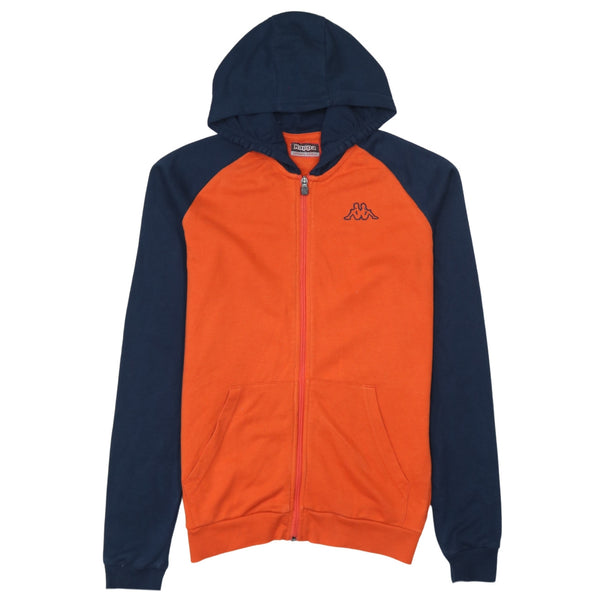 Kappa 90's Drawstring Pockets Full Zip Up Hoodie Small  Navy Blue