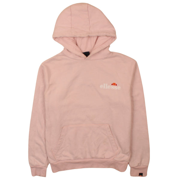 Ellesse Vintage 90's Pink Pullover Hoodie Large Drawstring Pockets