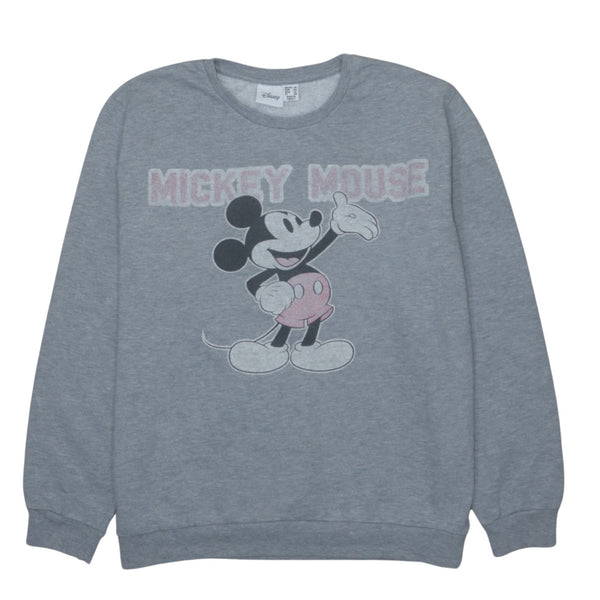 Disney Mickey Mouse 90's Vintage Crew Neck Sweatshirt Grey XXL