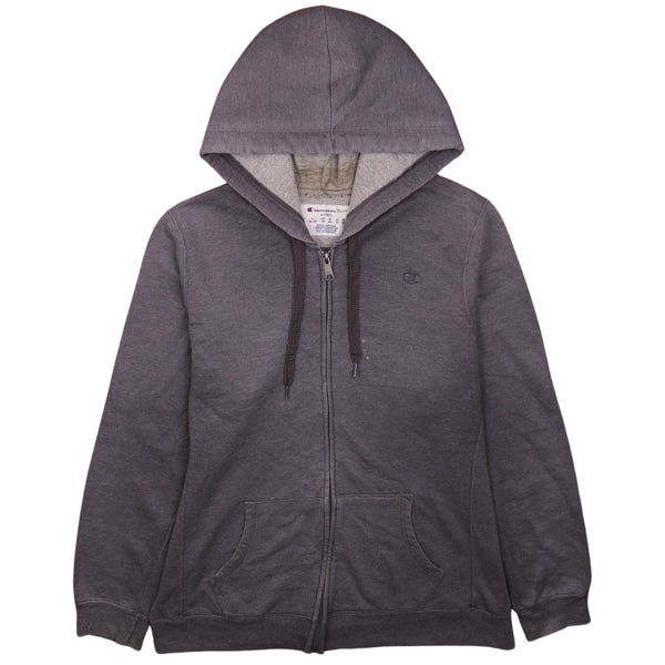 Champion 1990s XLarge Grey Full Zip Hoodie w/ Drawstring & Pockets