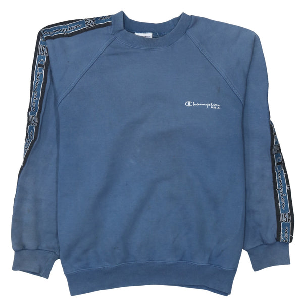 Champion 90's Lightweight Crew Neck Sweatshirt Large Blue