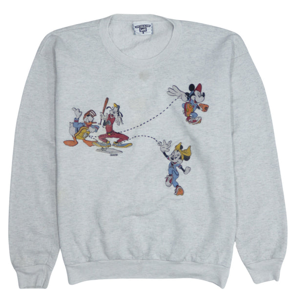Vintage Lee 90's Mickey Mouse Crew Neck Sweatshirt Large Grey