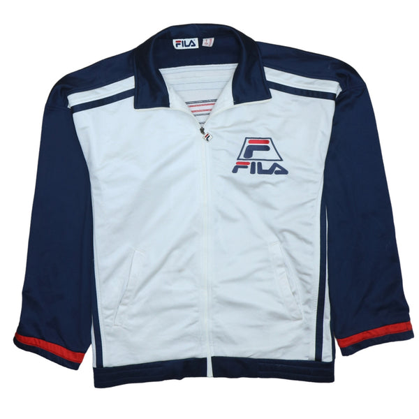Fila 90's Lightweight Full Zip Up Sweatshirt Medium White