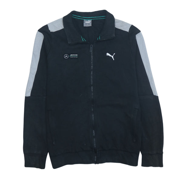 Puma 90's Mercedes Vintage Black Full Zip Up Sweatshirt Medium