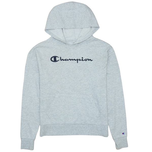 Champion 90's Vintage Grey Spellout Pullover Hoodie Men's XSmall