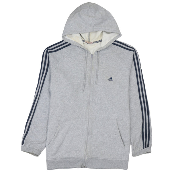 Adidas 90's Striped Sleeve Full Zip Up Hoodie XXXLarge  Grey
