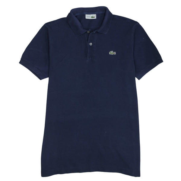 Lacoste Vintage 90s Navy Blue Short Sleeve Quarter Button Polo Shirt Medium