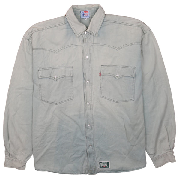 Levi's 90's Long Sleeves Button Up Shirt XLarge Green