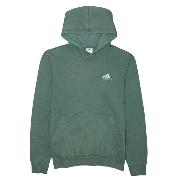 Adidas 90's Drawstring Pockets Pullover Hoodie Small Green