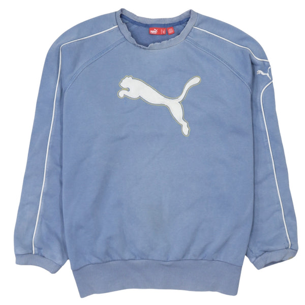 Puma 90's Spellout Crew Neck Sweatshirt Medium Blue