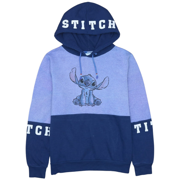 Disney Stitch 90's Medium Pullover Hoodie Navy Blue Cotton Retro