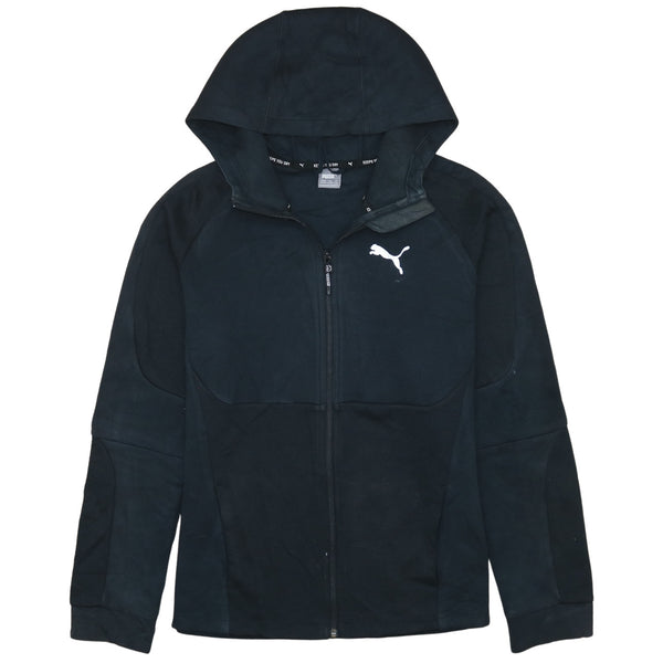 Puma 90's Vintage Black XLarge Full Zip Hoodie Sportswear Cotton