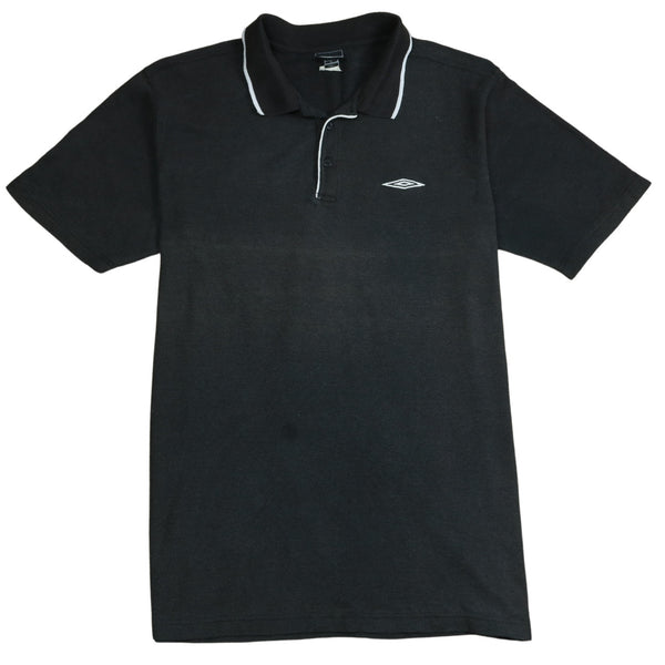 Umbro 90's Short Sleeves Quarter Button Polo Shirt XXLarge (2XL) Black