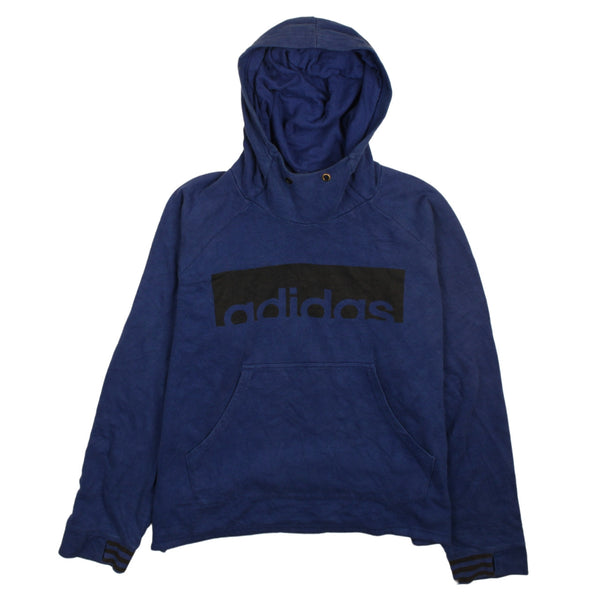 Adidas 90's X-Large Blue Pullover Spellout Hoodie Womens Vintage
