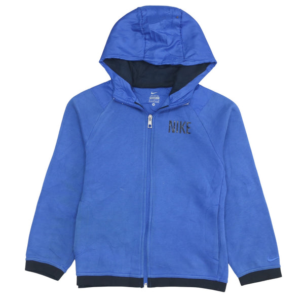 Authentic 90's Nike Sportswear Zip-Up Hoodie Medium Blue Size