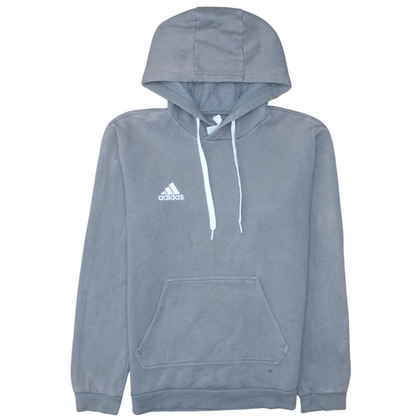 Adidas 90's Drawstring Pockets Pullover Hoodie Small Grey