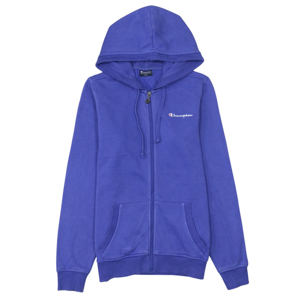 Champion 90's Lightweight Full Zip Up Hoodie Small Blue