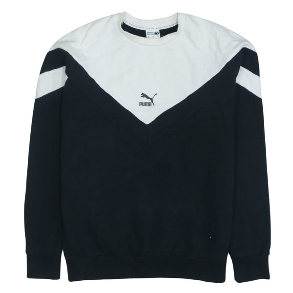 Puma 90's Vintage Lightweight Black Crew Neck Sweatshirt Men's Small