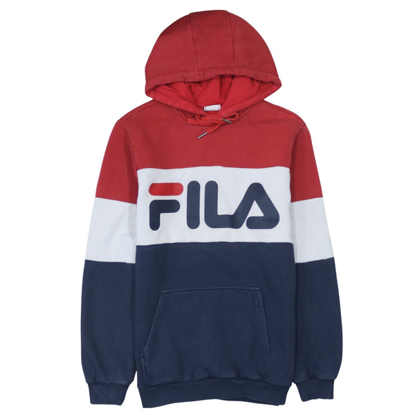 Fila 90's Spellout Pullover Hoodie Small Navy Blue