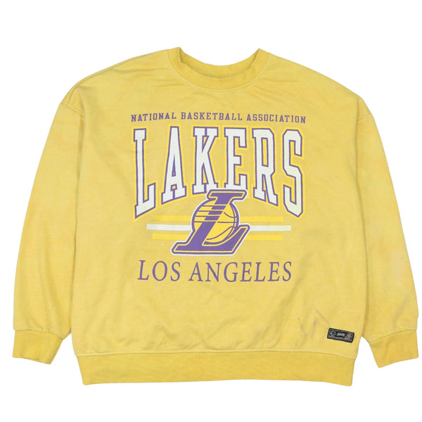 Vintage 90's Los Angeles Lakers NBA Yellow Crew Neck Sweatshirt Women's XLarge