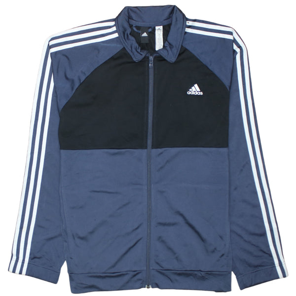 Adidas 90's Striped Sleeve Full Zip Up Sweatshirt XLarge Black