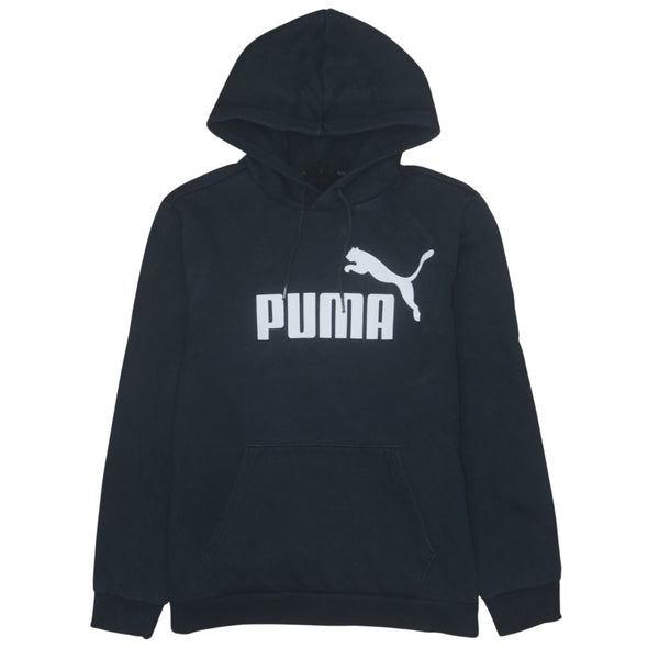 Vintage 90's Puma Black Spellout Hoodie Medium